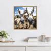 image:imageKate and Laurel Sylvie Funny Animal Donkey Selfie Framed Canvas Wall Art by The Creative Bunch Studio 22x22 Natural Funny Cute Animal Art for WallNatural