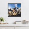 image:imageKate and Laurel Sylvie Funny Animal Penguin Selfie Framed Canvas Wall Art by The Creative Bunch Studio 22x22 Black Funny Cute Animal Art for Wall