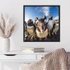 image:imageKate and Laurel Sylvie Funny Animal Penguin Selfie Framed Canvas Wall Art by The Creative Bunch Studio 22x22 Black Funny Cute Animal Art for Wall