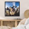 image:imageKate and Laurel Sylvie Funny Animal Penguin Selfie Framed Canvas Wall Art by The Creative Bunch Studio 22x22 Black Funny Cute Animal Art for Wall