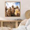image:imageKate and Laurel Sylvie Funny Animal Rabbit Bunny Selfie Framed Canvas Wall Art by The Creative Bunch Studio 22x22 Natural Funny Cute Animal Art for WallNatural