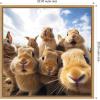 image:imageKate and Laurel Sylvie Funny Animal Rabbit Bunny Selfie Framed Canvas Wall Art by The Creative Bunch Studio 22x22 Natural Funny Cute Animal Art for WallNatural