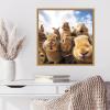 image:imageKate and Laurel Sylvie Funny Animal Rabbit Bunny Selfie Framed Canvas Wall Art by The Creative Bunch Studio 22x22 Natural Funny Cute Animal Art for WallNatural