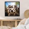 image:imageKate and Laurel Sylvie Funny Animal Raccoon Selfie Framed Canvas Wall Art by The Creative Bunch Studio 22x22 Black Funny Cute Animal Art for WallBlack