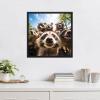 image:imageKate and Laurel Sylvie Funny Animal Raccoon Selfie Framed Canvas Wall Art by The Creative Bunch Studio 22x22 Black Funny Cute Animal Art for WallBlack