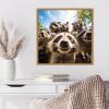 image:imageKate and Laurel Sylvie Funny Animal Raccoon Selfie Framed Canvas Wall Art by The Creative Bunch Studio 22x22 Black Funny Cute Animal Art for WallNatural