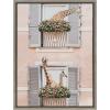 image:imageKate and Laurel Sylvie Giraffe Neighbors Framed Canvas Wall Art by July Art Prints 18x24 Gray Zoo Animal City Wall Art DecorGray