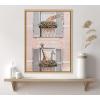 image:imageKate and Laurel Sylvie Giraffe Neighbors Framed Canvas Wall Art by July Art Prints 18x24 Gray Zoo Animal City Wall Art DecorNatural