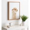 image:imageKate and Laurel Sylvie Golden Alpaca Profile Framed Canvas Wall Art by Amy Peterson Art Studio 18x24 Natural Modern Animal Portrait Art for WallNatural
