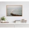 image:imageKate and Laurel Sylvie Great White Heron Isla Holbox Framed Canvas Wall Art by Crystal Lynn Collins 23x33 Natural Soft Coastal Beach Bird Ocean Art for WallNatural