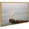 image:imageKate and Laurel Sylvie Great White Heron Isla Holbox Framed Canvas Wall Art by Crystal Lynn Collins 23x33 Natural Soft Coastal Beach Bird Ocean Art for WallNatural