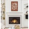 image:imageKate and Laurel Sylvie HB Bird Branch Wreath Framed Canvas Wall Art by Hannah Beisang 23x33 Gold Neutral Bird Illustration Art for WallGold