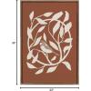 image:imageKate and Laurel Sylvie HB Bird Branch Wreath Framed Canvas Wall Art by Hannah Beisang 23x33 Gold Neutral Bird Illustration Art for WallGold