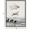 image:imageKate and Laurel Sylvie Happy Elephant in Paris Framed Canvas Wall Art by July Art Prints 18x24 Natural Zoo Animal City Wall Art DecorGray