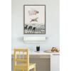image:imageKate and Laurel Sylvie Happy Elephant in Paris Framed Canvas Wall Art by July Art Prints 18x24 Natural Zoo Animal City Wall Art DecorGray