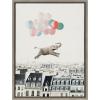 image:imageKate and Laurel Sylvie Happy Elephant in Paris Framed Canvas Wall Art by July Art Prints 18x24 Natural Zoo Animal City Wall Art DecorGray
