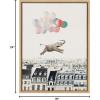 image:imageKate and Laurel Sylvie Happy Elephant in Paris Framed Canvas Wall Art by July Art Prints 18x24 Natural Zoo Animal City Wall Art DecorNatural