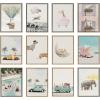 image:imageKate and Laurel Sylvie Happy Elephant in Paris Framed Canvas Wall Art by July Art Prints 18x24 Natural Zoo Animal City Wall Art DecorNatural