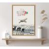 image:imageKate and Laurel Sylvie Happy Elephant in Paris Framed Canvas Wall Art by July Art Prints 18x24 Natural Zoo Animal City Wall Art DecorNatural