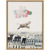 image:imageKate and Laurel Sylvie Happy Elephant in Paris Framed Canvas Wall Art by July Art Prints 18x24 Natural Zoo Animal City Wall Art DecorNatural