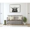 image:imageKate and Laurel Sylvie Hey Dude Highland Cow BW Framed Linen Textured Canvas Wall Art by The Creative Bunch Studio 28x38 Gray Chic Farm Animal Art for WallGray