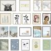 image:imageKate and Laurel Sylvie Hey Dude Highland Cow BW Framed Linen Textured Canvas Wall Art by The Creative Bunch Studio 28x38 Gray Chic Farm Animal Art for WallNatural