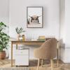 image:imageKate and Laurel Sylvie Hi Im Harry I Work in Sales Framed Canvas Wall Art by The Creative Bunch Studio 18x24 Gray Highland Cow Animal Office Art for Walls