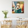 image:imageKate and Laurel Sylvie How to be a Good Boy Dog Terrier Framed Canvas Wall Art by Mary Sparrow 30 x 30 Beaded Gold Whimsical Pet Animal Art for Wall Decor Living Room Bedroom Office KitchenBeaded Gold