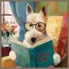 image:imageKate and Laurel Sylvie How to be a Good Boy Dog Terrier Framed Canvas Wall Art by Mary Sparrow 30 x 30 Beaded Gold Whimsical Pet Animal Art for Wall Decor Living Room Bedroom Office KitchenGold
