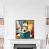 image:imageKate and Laurel Sylvie How to be a Good Boy Dog Terrier Framed Canvas Wall Art by Mary Sparrow 30 x 30 Beaded Gold Whimsical Pet Animal Art for Wall Decor Living Room Bedroom Office KitchenGold