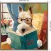 image:imageKate and Laurel Sylvie How to be a Good Boy Dog Terrier Framed Canvas Wall Art by Mary Sparrow 30 x 30 Beaded Gold Whimsical Pet Animal Art for Wall Decor Living Room Bedroom Office KitchenGold