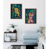 image:imageKate and Laurel Sylvie Leopard Framed Canvas Wall Art by Rachel Lee 18x24 Natural Colorful MidCentury Animal Art for Wall