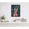 image:imageKate and Laurel Sylvie Leopard Framed Canvas Wall Art by Rachel Lee 18x24 Natural Colorful MidCentury Animal Art for Wall