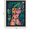 image:imageKate and Laurel Sylvie Leopard Framed Canvas Wall Art by Rachel Lee 18x24 Natural Colorful MidCentury Animal Art for Wall