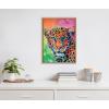 image:imageKate and Laurel Sylvie Leopard Magic Framed Canvas Wall Art by Rachel Christopoulos 18x24 Natural Modern Bright Colorful Animal Art for WallNatural