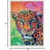 image:imageKate and Laurel Sylvie Leopard Magic Framed Canvas Wall Art by Rachel Christopoulos 18x24 Natural Modern Bright Colorful Animal Art for WallWhite