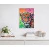 image:imageKate and Laurel Sylvie Leopard Magic Framed Canvas Wall Art by Rachel Christopoulos 18x24 Natural Modern Bright Colorful Animal Art for WallWhite