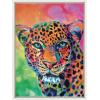image:imageKate and Laurel Sylvie Leopard Magic Framed Canvas Wall Art by Rachel Christopoulos 18x24 Natural Modern Bright Colorful Animal Art for WallWhite