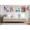 image:imageKate and Laurel Sylvie Lolly The Llama Framed Canvas Wall Art by Rachel Christopoulos 18x24 White Colorful Animal Art for WallNatural