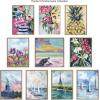 image:imageKate and Laurel Sylvie Lolly The Llama Framed Canvas Wall Art by Rachel Christopoulos 18x24 White Colorful Animal Art for WallWhite