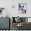 image:imageKate and Laurel Sylvie Lolly The Llama Framed Canvas Wall Art by Rachel Christopoulos 18x24 White Colorful Animal Art for WallWhite