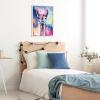image:imageKate and Laurel Sylvie Lolly The Llama Framed Canvas Wall Art by Rachel Christopoulos 18x24 White Colorful Animal Art for WallWhite