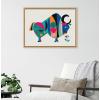 image:imageKate and Laurel Sylvie MCM Ox Framed Canvas Wall Art by Rachel Lee 18x24 Natural Colorful MidCentury Animal Art for Wall