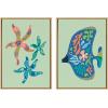 image:imageKate and Laurel Sylvie Modern Colorful Starfish and Modern Colorful Tropical Fish Framed Canvas Wall Art Set by Rachel Lee 2 Piece Set 18x24 NaturalNatural