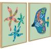 image:imageKate and Laurel Sylvie Modern Colorful Starfish and Modern Colorful Tropical Fish Framed Canvas Wall Art Set by Rachel Lee 2 Piece Set 18x24 NaturalNatural