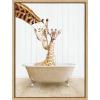 image:imageKate and Laurel Sylvie Mother and Baby Giraffe Farmhouse Bath Framed Canvas Wall Art by Amy Peterson Art Studio 18x24 White Baby Animal Art for WallNatural