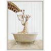 image:imageKate and Laurel Sylvie Mother and Baby Giraffe Farmhouse Bath Framed Canvas Wall Art by Amy Peterson Art Studio 18x24 White Baby Animal Art for WallWhite