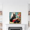 image:imageKate and Laurel Sylvie Painterly Story Hour Framed Canvas Wall Art by Mary Sparrow 30 x 30 Beaded Black Whimsical Animals Kids Art for Wall Decor Living Room Bedroom Office LibraryBeaded Black
