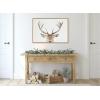 image:imageKate and Laurel Sylvie Stag Peekaboo Framed Canvas Wall Art by Amy Peterson Art Studio 23x33 Natural Snowy Deer Portrait Art for WallNatural