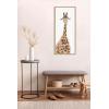 image:imageKate and Laurel Sylvie Standing Giraffe Framed Canvas Wall Art by Amy Peterson 18x40 Natural